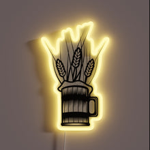Load image into Gallery viewer, Vibrant LED Sign Depicting Wheat Beer in Bold Neon Colors