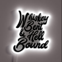 Load image into Gallery viewer, Rugged whiskey-inspired neon lighted bar decor, rustic country vibes assured.