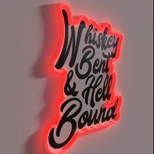 Load image into Gallery viewer, Whiskey-fueled rebellion illuminated by vibrant RGB neon lighting ambiance.