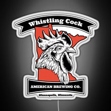 Load image into Gallery viewer, Whistling Cock American Brewing Co Minneapolis MN RGB neon sign white