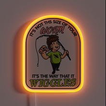 Load image into Gallery viewer, Glowing Neon Sign Featuring Color-Changing Worm Artwork for Anglers