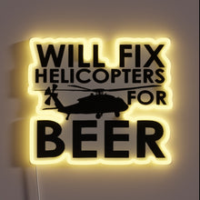 Load image into Gallery viewer, Helicopter Mechanic Services: Beer Fuelled Repairs in Neon Glory