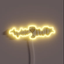 Load image into Gallery viewer, RGB Neon Sign: 'Wine Not' Wine Bar Humorous Decor Accent