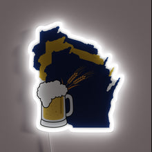 Load image into Gallery viewer, Brewery pride shines bright with vibrant Wisconsin border neon accents