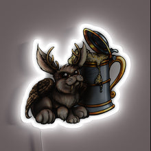 Load image into Gallery viewer, Vintage German-inspired neon sign featuring colorful Wolf and Doe silhouette