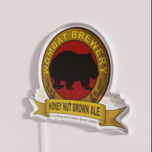 Load image into Gallery viewer, Neon beer bar decor: Wombat Brewery's Honey Nut Brown Ale Sign
