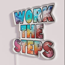 Load image into Gallery viewer, Colorful Neon Wall Sign Motivates Recovery with 12-Step Program Quote