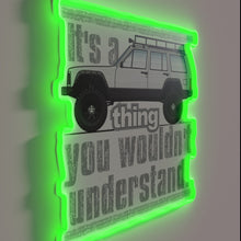 Load image into Gallery viewer, Neon XJ logo illuminated with pure white RGB lighting