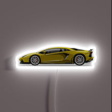 Load image into Gallery viewer, Brighten up your space with this vibrant yellow Lamborghini sign