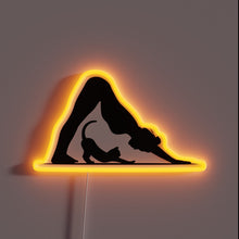 Load image into Gallery viewer, Yoga cat pose neon sign – playful and zen.