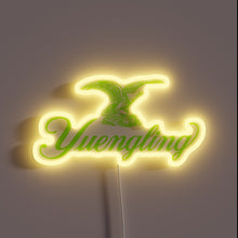 Load image into Gallery viewer, Brighten your space with vibrant neon signage featuring Yuengling lime logo
