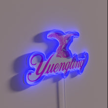 Load image into Gallery viewer, Eye-catching Pink Neon Sign Featuring Yuengling Beer Brand Identity Icon