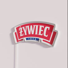 Load image into Gallery viewer, Vibrant Neon Sign featuring Zywiec Beer from Poland with RGB lighting