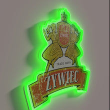 Load image into Gallery viewer, Neon Illuminated Map of Zywiec City in Southern Poland".