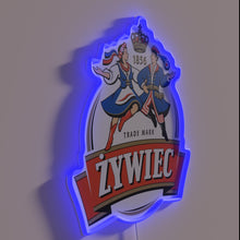 Load image into Gallery viewer, Vibrant RGB glow with bold Zywiec Polska beer logo branding.
