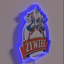 Load image into Gallery viewer, Welcome to Poland with vibrant Zywiec brewery's colorful neon glow