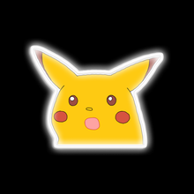 Load image into Gallery viewer, surprised face meme neon sign on canvas