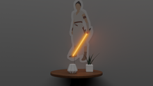 Load image into Gallery viewer, star wars inspired fan art rey neon yellow