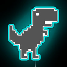 Load image into Gallery viewer, 8bit Dino RGB neon sign lightblue