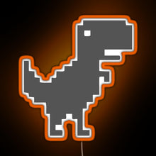 Load image into Gallery viewer, 8bit Dino RGB neon sign orange