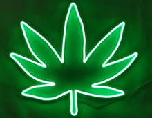 Load image into Gallery viewer, Marijiuana leaf led sign