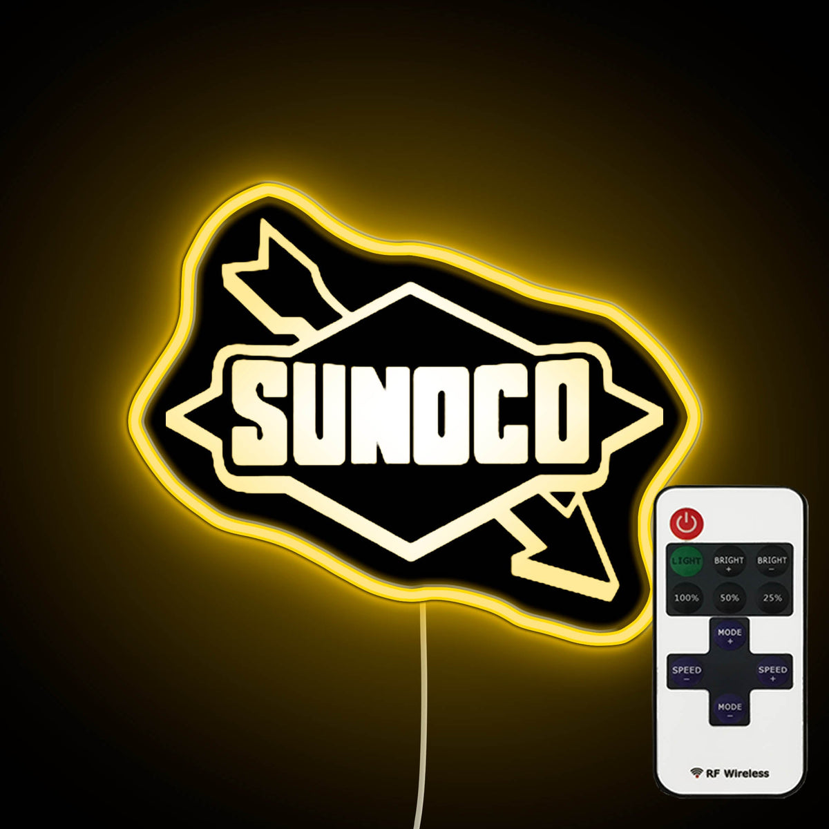 SUNOCO ネオンサイン Vintage Sunoco Neon Sign: With Rare Cobalt Blue Italian Glass