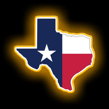 Load image into Gallery viewer, Texas State Outline with Flag neon sign