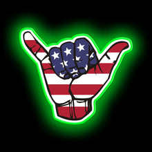 Load image into Gallery viewer, USA Shaka neon sign