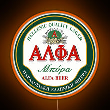 Load image into Gallery viewer, Alfa beer RGB neon sign orange