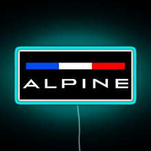 Load image into Gallery viewer, Alpine F1 team colors RGB neon sign lightblue
