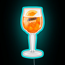 Load image into Gallery viewer, Aperol Spritz in a Glass RGB neon sign lightblue