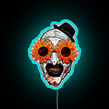 Load image into Gallery viewer, Art The Clown Terrifier 2 Sunflower Sunglasses RGB neon sign lightblue