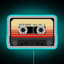 Load image into Gallery viewer, Awesome Mixtape Vol 2 Cassette Retro RGB neon sign lightblue