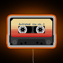 Load image into Gallery viewer, Awesome Mixtape Vol 2 Cassette Retro RGB neon sign orange