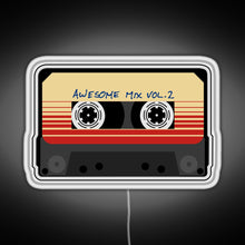 Load image into Gallery viewer, Awesome Mixtape Vol 2 Cassette Retro RGB neon sign white