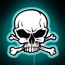 Load image into Gallery viewer, Awesome skull RGB neon sign lightblue