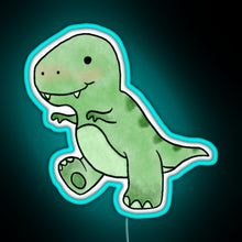 Load image into Gallery viewer, Baby T Rex RGB neon sign lightblue