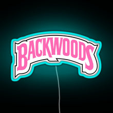 Load image into Gallery viewer, Backwoods pink RGB neon sign lightblue