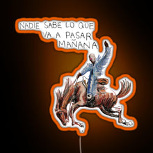 Load image into Gallery viewer, Bad bunny sticker album RGB neon sign orange
