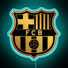 Load image into Gallery viewer, Barca Gold and Black RGB neon sign lightblue