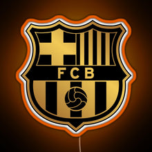 Load image into Gallery viewer, Barca Gold and Black RGB neon sign orange