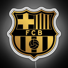 Load image into Gallery viewer, Barca Gold and Black RGB neon sign white