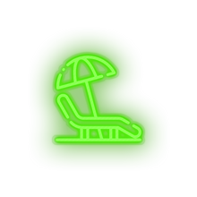 Load image into Gallery viewer, green beach_chair led beach beach chair holiday lounger chair summer umbrella vacation neon factory