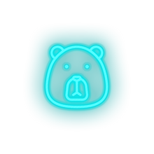 Load image into Gallery viewer, ice_blue bear led animal bear carnivore cartoon fauna head zoo neon factory