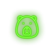Load image into Gallery viewer, green bear led animal bear carnivore cartoon fauna head zoo neon factory