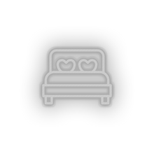 Load image into Gallery viewer, white bed led bed bedroom love relationship romance sleep valentine day neon factory