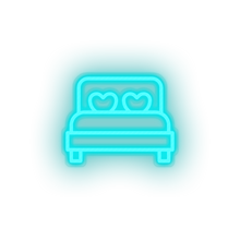 Load image into Gallery viewer, ice_blue bed led bed bedroom love relationship romance sleep valentine day neon factory