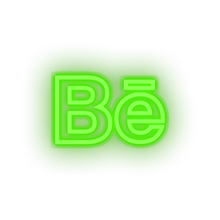 Load image into Gallery viewer, green behance social network brand logo led neon factory