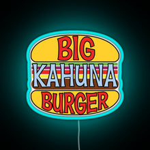 Load image into Gallery viewer, Big Kahuna Burger Tee RGB neon sign lightblue