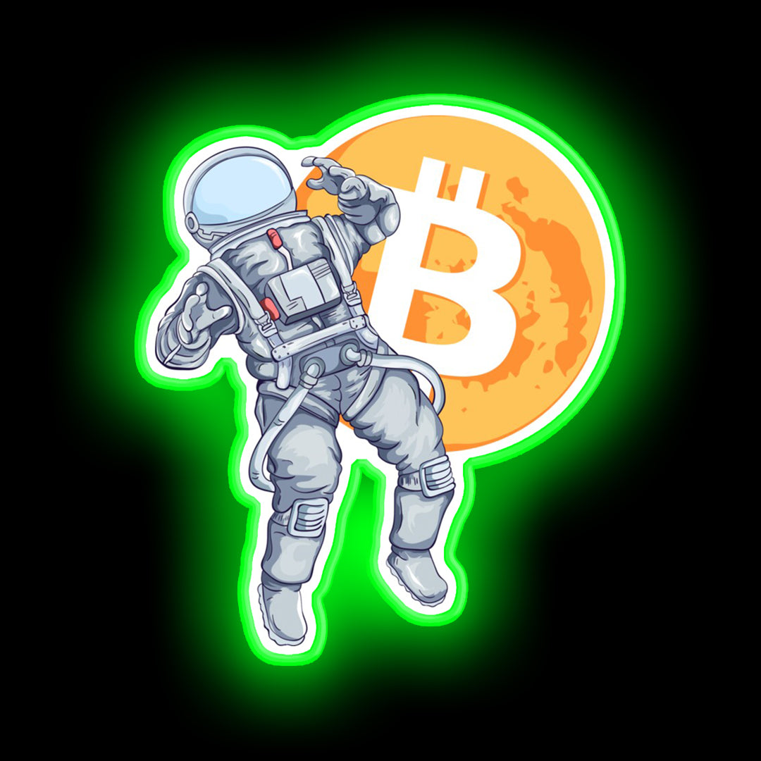 Bitcoin Astronaut Btc Mooning Neon Signs | Bitcoin Astronaut Btc Mooning  Led Lights For Sale – Neon Factory
